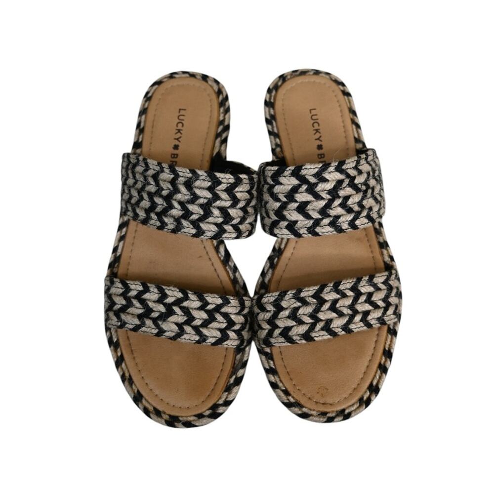 Lucky Brand Womens 6.5 Decime Two Band Jute Slide Sandal - Picture 3 of 11